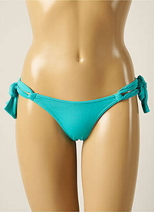 Bas de maillot de bain tissage satiné bikini bleu KIWI femme
