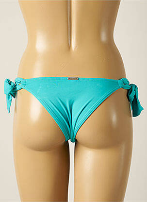 Bas de maillot de bain tissage satiné bikini bleu KIWI femme