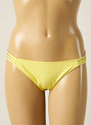 Bas de maillot de bain tissage satiné bikini jaune KIWI femme