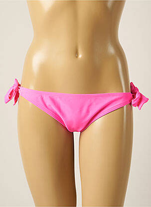 Bas de maillot de bain tissage satiné bikini rose LAGON BLEU femme