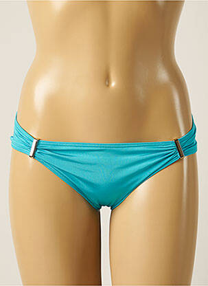 Bas de maillot de bain tissage satiné bikini bleu KIWI femme