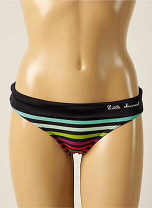Bas de maillot de bain imprimé rayures culotte noir LITTLE MARCEL femme