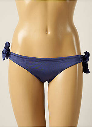 Bas de maillot de bain tissage satiné bikini bleu SEAFOLLY femme