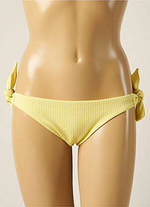 Bas de maillot de bain tissage texturé bikini jaune MOONTIDE femme