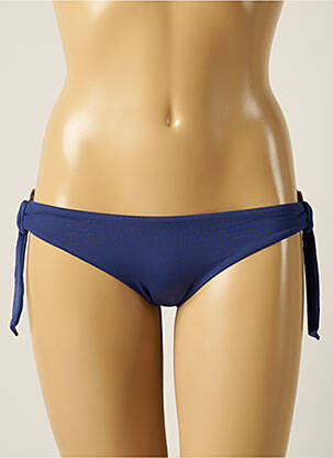 Bas de maillot de bain tissage satiné bikini bleu SEAFOLLY femme