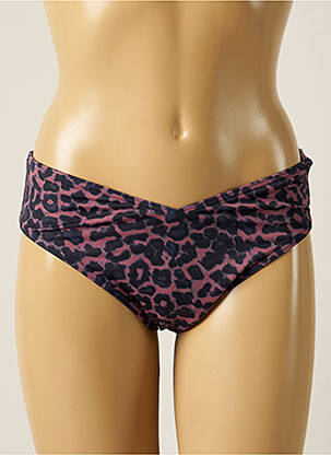 Bas de maillot de bain tissage satiné culotte marron OLYMPIA femme