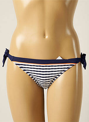 Bas de maillot de bain tissage texturé culotte bleu CHERRY BEACH femme