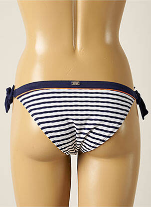 Bas de maillot de bain imprimé rayures culotte bleu CHERRY BEACH femme