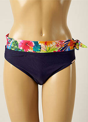 Bas de maillot de bain imprimé fleurs bikini bleu YSABEL MORA femme