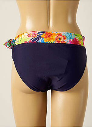 Bas de maillot de bain imprimé fleurs bikini bleu YSABEL MORA femme