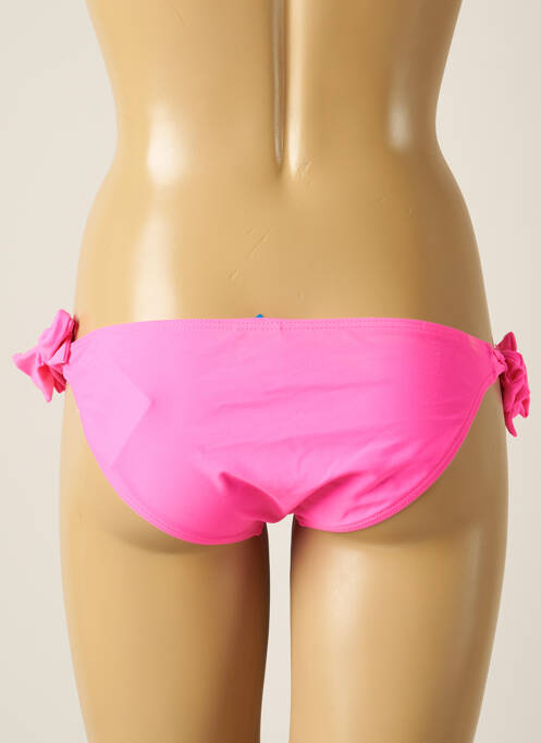 Bas de maillot de bain tissage satiné bikini rose LAGON BLEU femme
