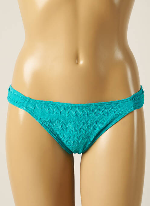 Bas de maillot de bain tissage texturé bikini bleu KIWI femme