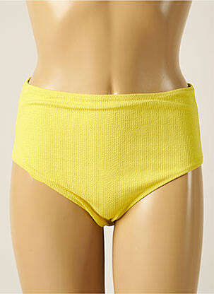 Bas de maillot de bain tissage texturé culotte jaune KIWI femme