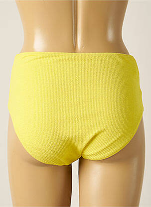 Bas de maillot de bain tissage texturé culotte jaune KIWI femme
