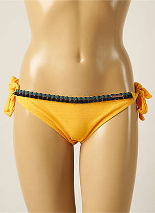Bas de maillot de bain tissage texturé bikini jaune YSABEL MORA femme