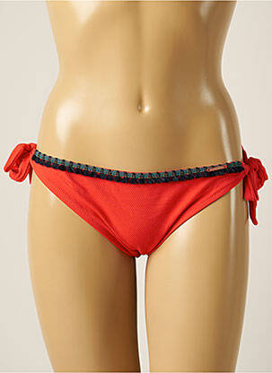 Bas de maillot de bain tissage texturé bikini rouge YSABEL MORA femme
