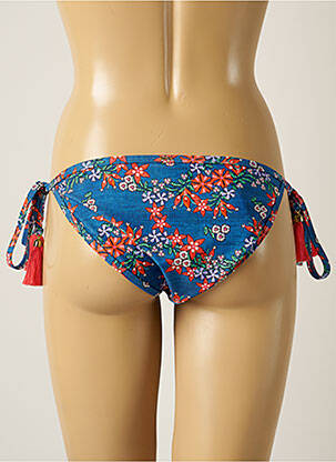Bas de maillot de bain imprimé fleurs bikini bleu PIHA femme