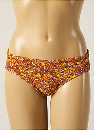 Bas de maillot de bain imprimé fleurs culotte marron PIHA femme