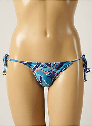 Bas de maillot de bain imprimé fleurs bikini bleu RIO DE SOL femme