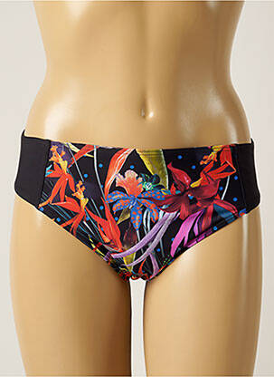 Bas de maillot de bain imprimé fleurs culotte noir MOONTIDE femme