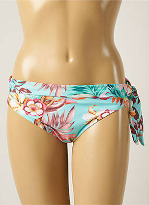 Bas de maillot de bain imprimé fleurs bikini bleu YSABEL MORA femme