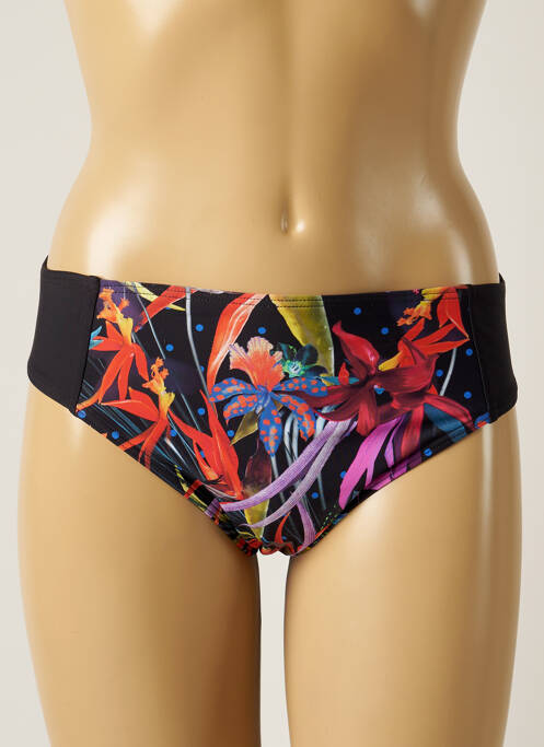 Bas de maillot de bain imprimé fleurs culotte noir MOONTIDE femme
