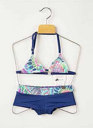 Maillot de bain 2 pièces shorty bleu PLAGE DU SUD fille