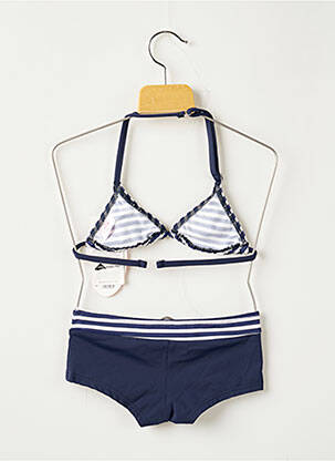 Maillot de bain 2 pièces imprimé rayures bleu PLAGE DU SUD fille