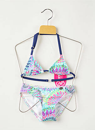 Maillot de bain 2 pièces imprimé fantaisie bleu PLAGE DU SUD fille