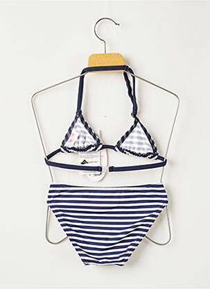Maillot de bain 2 pièces imprimé rayures bleu PLAGE DU SUD fille