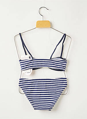 Maillot de bain 2 pièces imprimé rayures bleu PLAGE DU SUD fille
