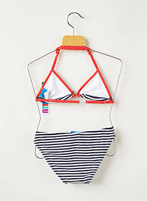 Maillot de bain 2 pièces imprimé rayures bleu LAGON BLEU fille