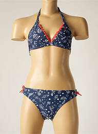 Maillot de bain 2 pièces imprimé fantaisie bleu PROTEST fille