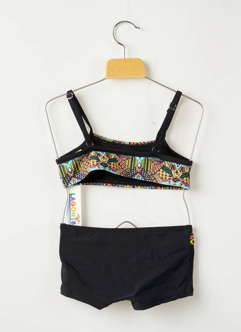 Maillot de bain 2 pièces noir LAGON BLEU pour fille