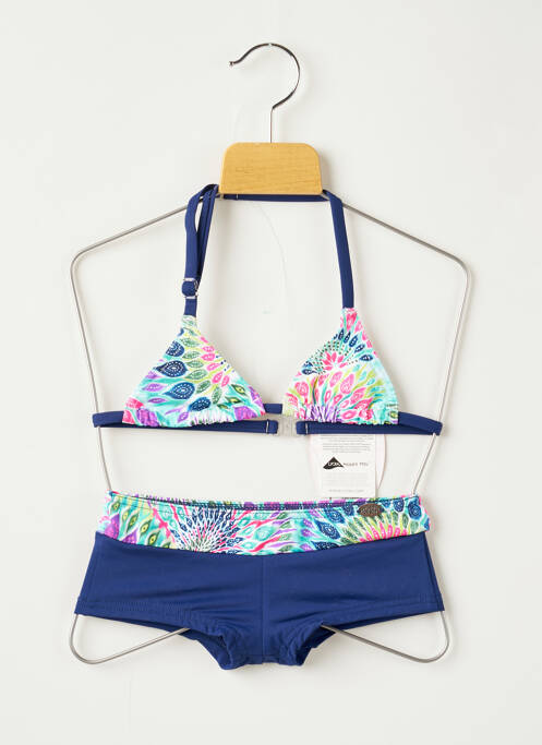 Maillot de bain 2 pièces stretch bleu PLAGE DU SUD fille