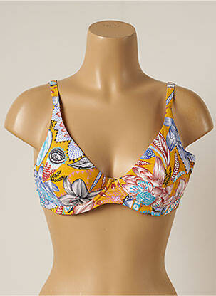 Haut de maillot de bain stretch haut soutien-gorge moulé orange MOONTIDE femme
