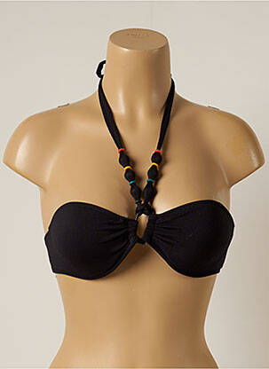 Haut de maillot de bain stretch haut soutien-gorge push-up noir YSABEL MORA femme