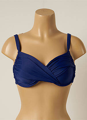 Haut de maillot de bain stretch haut soutien-gorge emboitant bleu YSABEL MORA femme