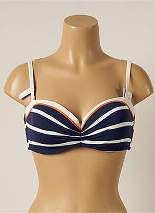 Haut de maillot de bain stretch haut bandeau bleu CHERRY BEACH femme