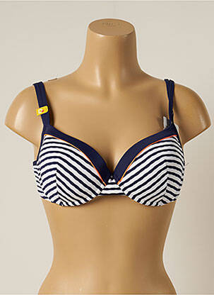 Haut de maillot de bain stretch haut soutien-gorge moulé bleu CHERRY BEACH femme