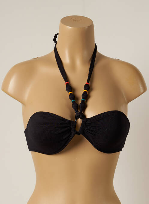 Haut de maillot de bain stretch haut soutien-gorge push-up noir YSABEL MORA femme