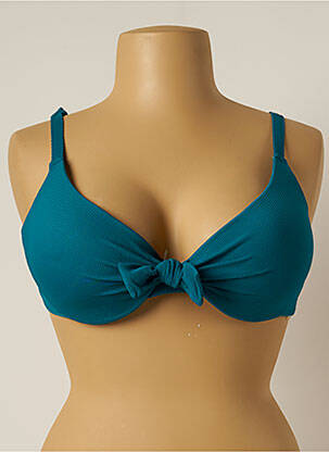 Haut de maillot de bain stretch haut soutien-gorge moulé bleu YSABEL MORA femme