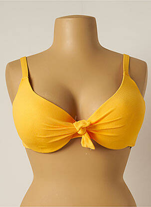 Haut de maillot de bain stretch haut soutien-gorge moulé jaune YSABEL MORA femme