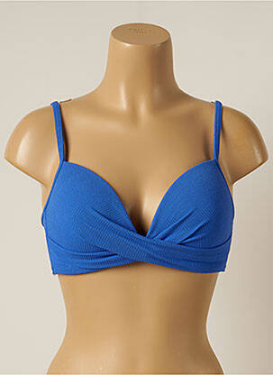 Haut de maillot de bain stretch haut soutien-gorge moulé bleu KIWI femme