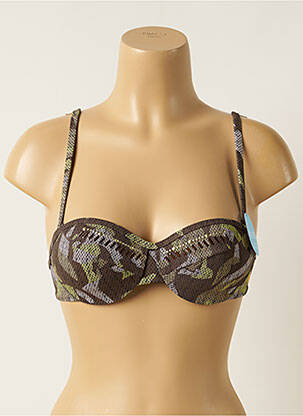 Haut de maillot de bain stretch haut soutien-gorge push-up vert OLYMPIA femme