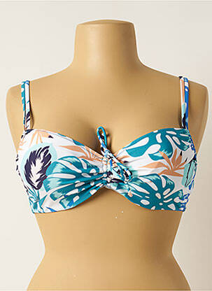 Haut de maillot de bain stretch haut soutien-gorge emboitant bleu YSABEL MORA femme