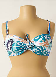 Haut de maillot de bain stretch haut soutien-gorge emboitant bleu YSABEL MORA femme