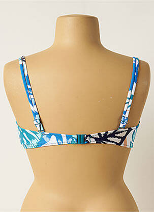Haut de maillot de bain stretch haut soutien-gorge emboitant bleu YSABEL MORA femme