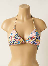 Haut de maillot de bain stretch haut soutien-gorge avec mousse de rembourrage amovible jaune PIHA femme