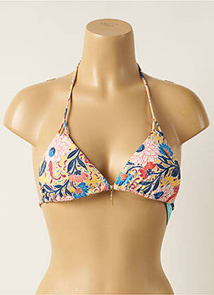 Haut de maillot de bain stretch haut soutien-gorge avec mousse de rembourrage amovible jaune PIHA femme